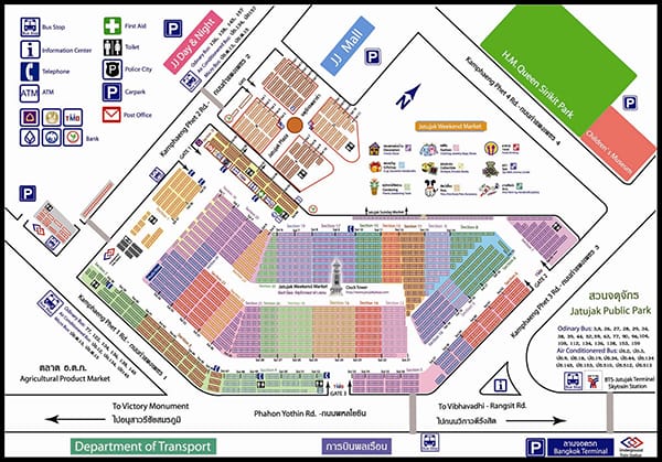 BKK。曼谷曼谷必去世界最大的Chatuchak Weekend Market恰圖恰週末市集 - 第6張圖 chattuchakmarketmap